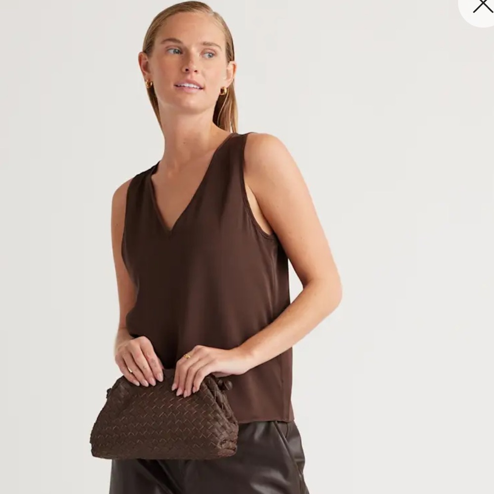 Quince 2-4-1 Italian Woven leather crossbody bags in black and dark brown